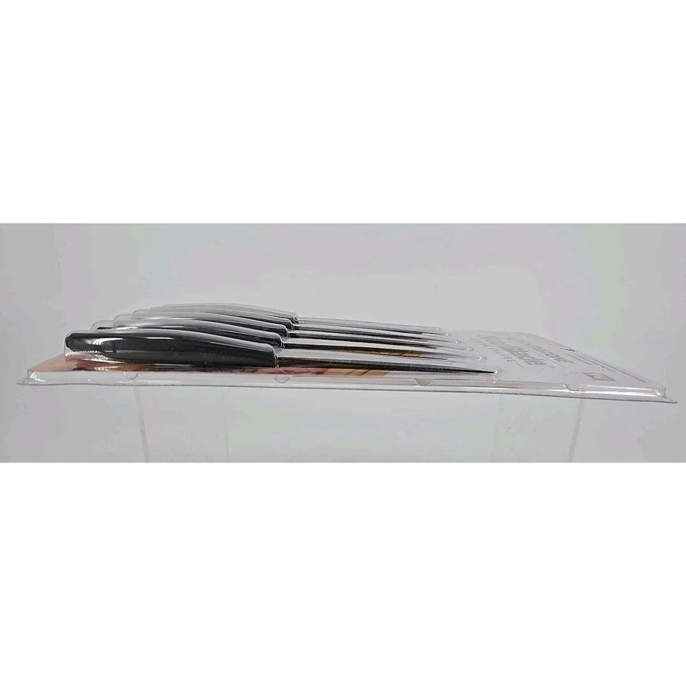 NEW Granitestone NutriBlade 6pc Stainless Steel Steak Knife Set Rust-Proof BLACK